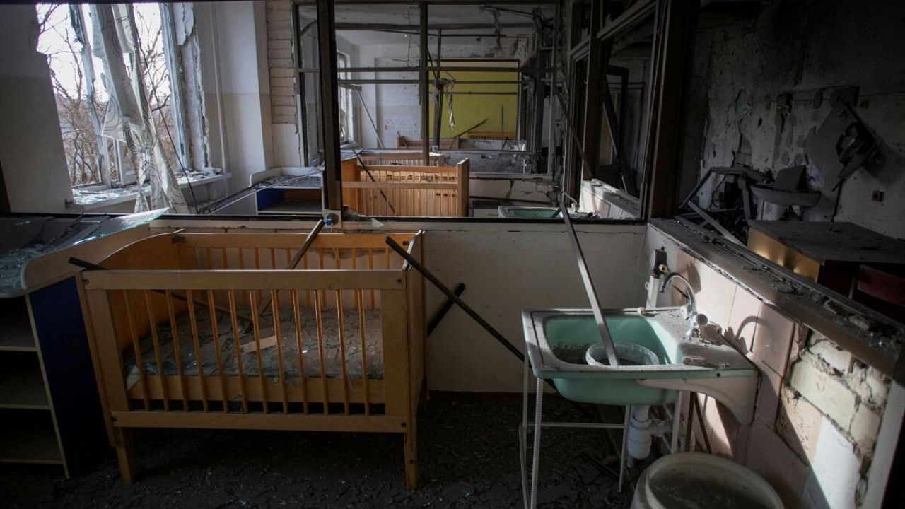 A view shows an intensive care unite of Kherson children's hospital damaged during the New Year night by a Russian military strike. Credit: Reuters Photo