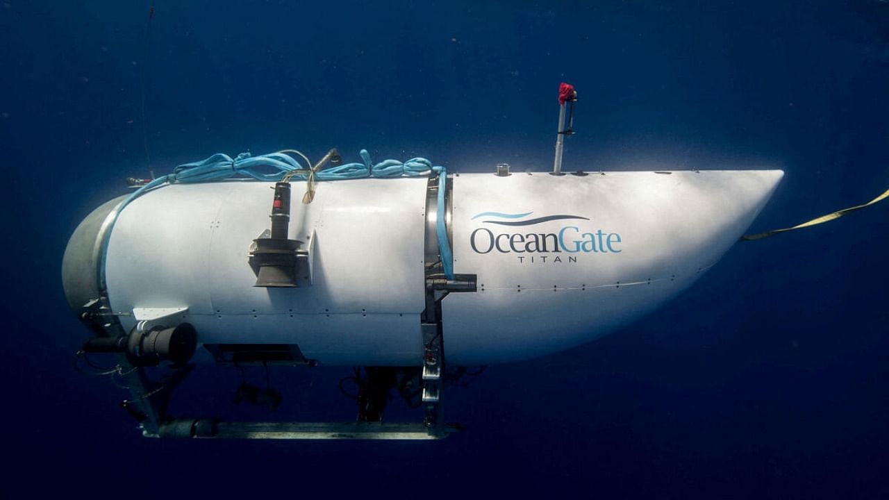 The Titan submersible operated by OceanGate Expeditions dives in an undated photograph. Credit: Reuters Photo