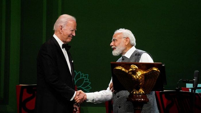 Joe Biden hosts an official state dinner for India's Prime Minister Narendra Modi at the White House. Credit: Reuters Photo