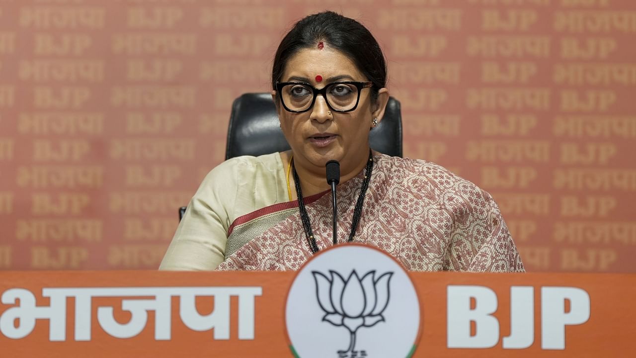 BJP leader and Union minister Smriti Irani. Credit: PTI File Photo