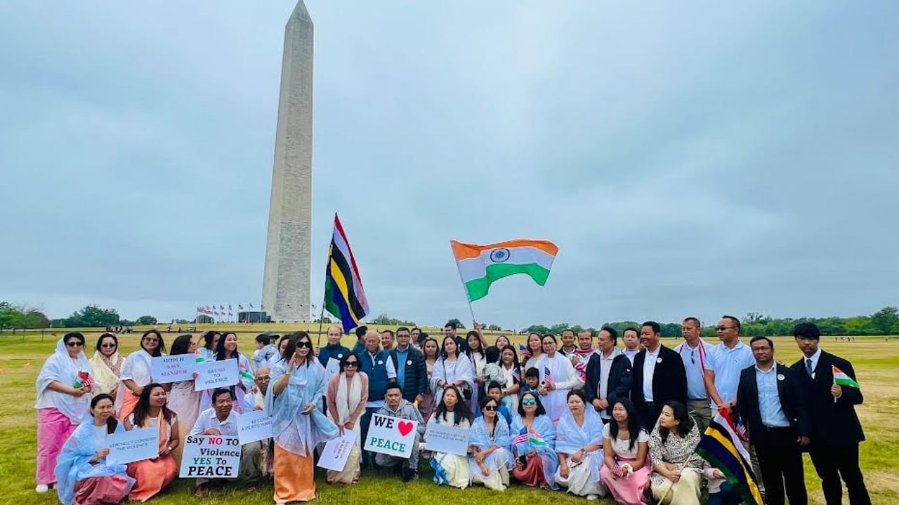 Protest by Meiteis in Washington. Credit: Association of the Meiteis in the Americas