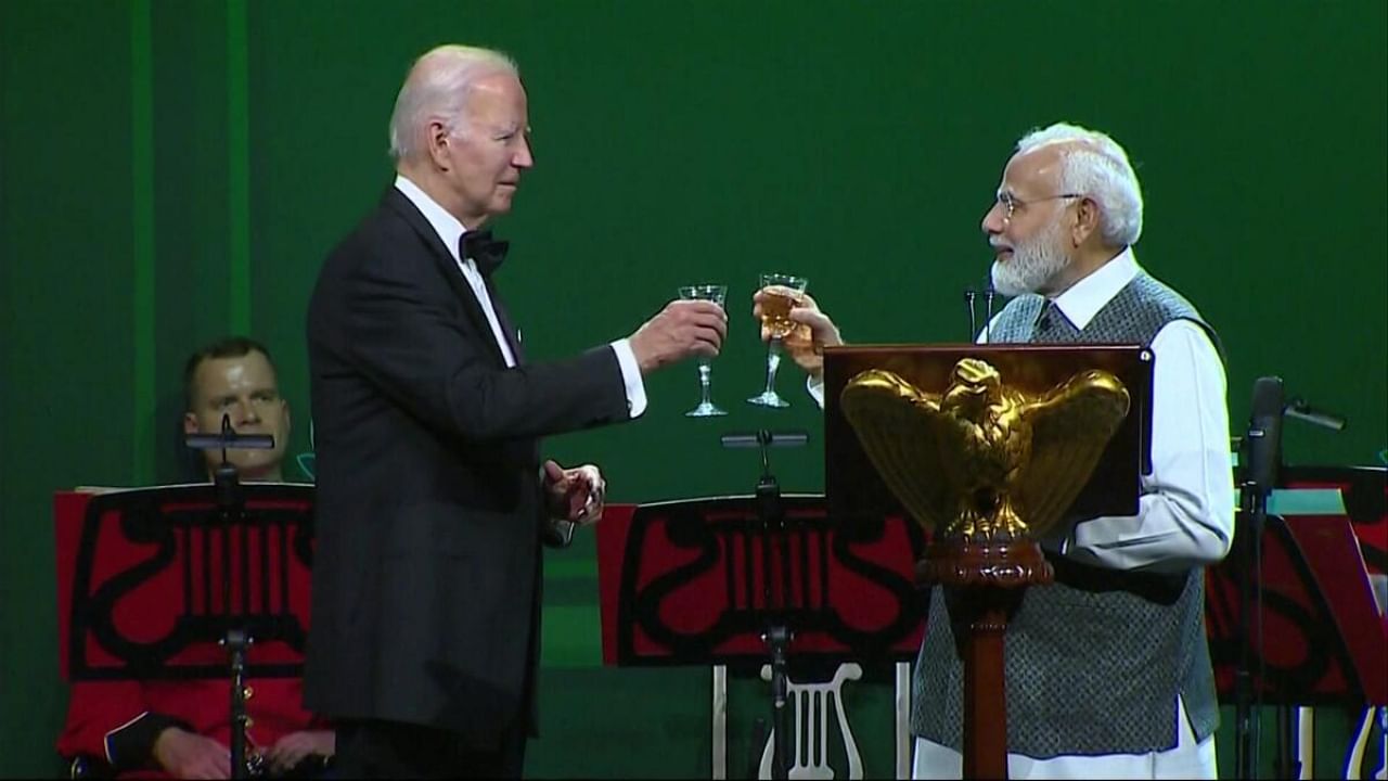 Narendra Modi and Joe Biden in the US. Credit: PTI Photo