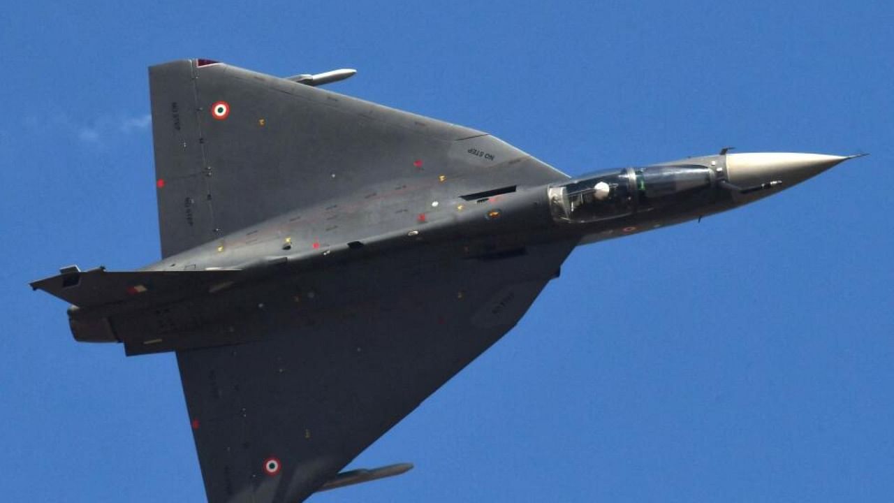 Indian Air Force (IAF) LCA Tejas performs an aerobatic display during the Aero India 2023 air show at Yelahanka air base in Bengaluru, India, February 13, 2023. Credit: Reuters Photo