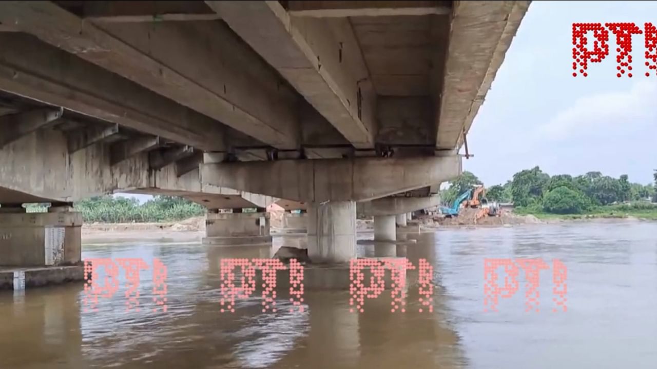 View of the Bihar bridge that caved in. Credit: PTI Photo
