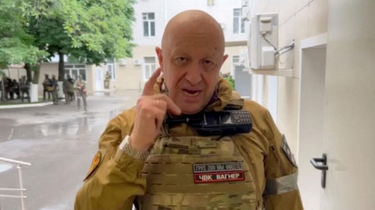 Founder of Wagner private mercenary group Yevgeny Prigozhin speaks inside the headquarters of the Russian southern army military command center, which is taken under control of Wagner PMC, according to him, in the city of Rostov-on-Don, Russia in this still image taken from a video released June 24, 2023. Credit: Reuters Photo