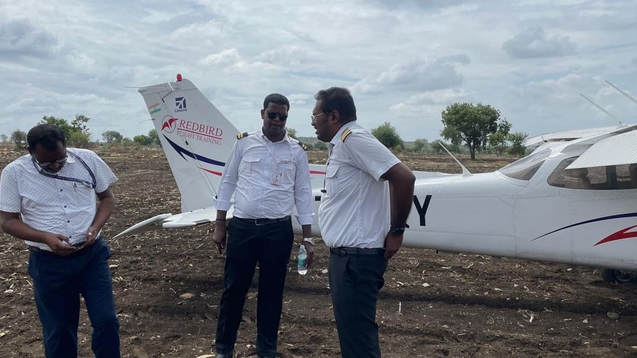 Kalaburagi Airport Director Chilka Mahesh visited the spot and inspected it. Credit: Airport Authority