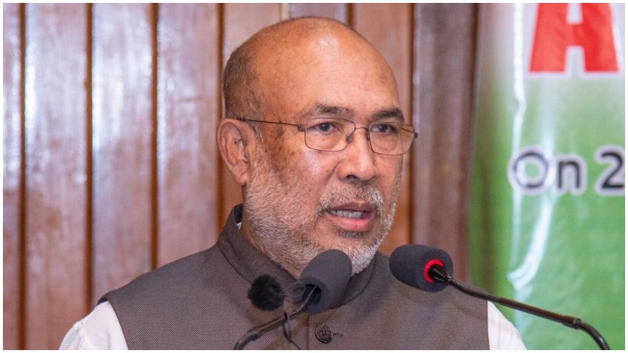 N Biren Singh. Credit: IANS Photo