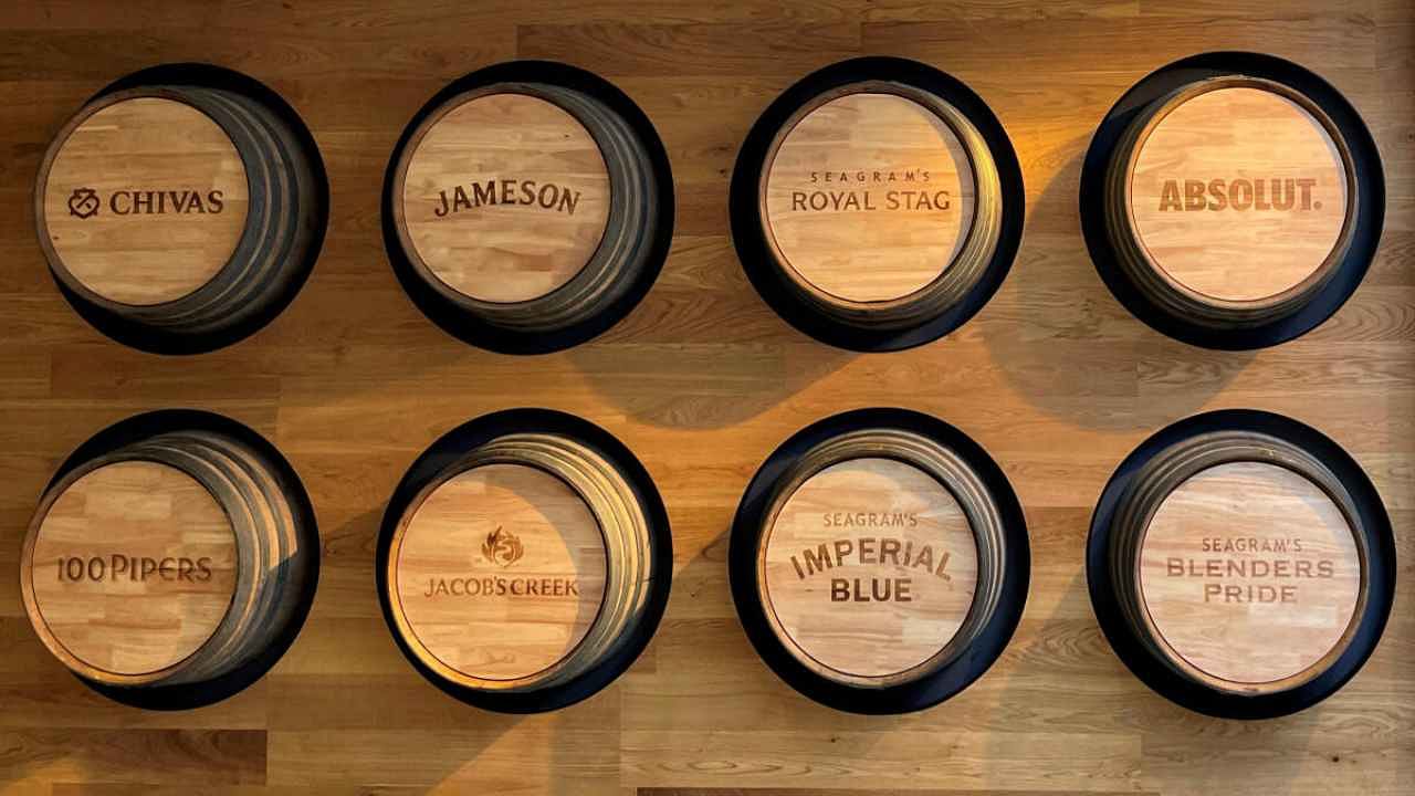 Pernod Ricard's brand names are seen inside its India office in Gurugram, India, April 28, 2022. Credit: Reuters Photo