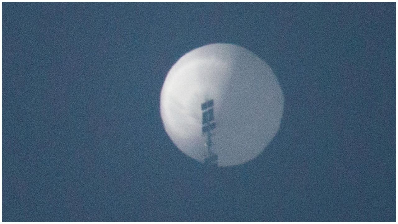 A balloon flies in the sky over Billings, Montana, U.S. February 1, 2023, in this picture obtained from social media. China has repeatedly claimed the balloon seen over the US airspace was a civilian airship, used for scientific research such as meteorology. Credit: Reuters Photo