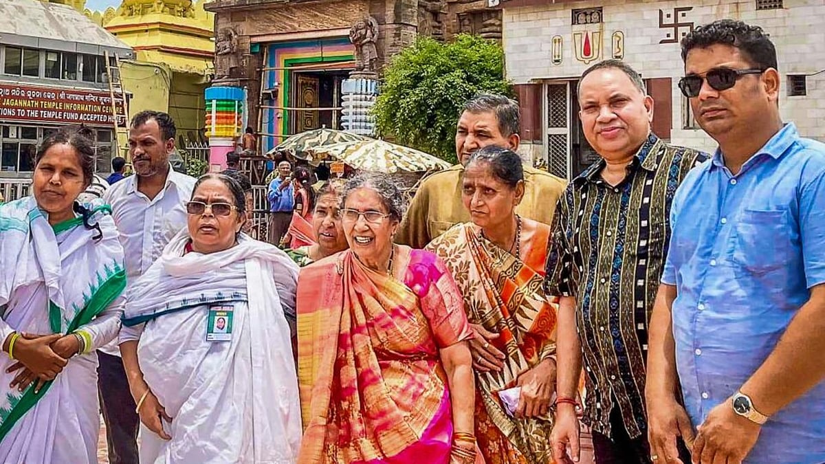 Modi’s wife Jashodaben visits Puri temple ahead of return Rath Yatra
