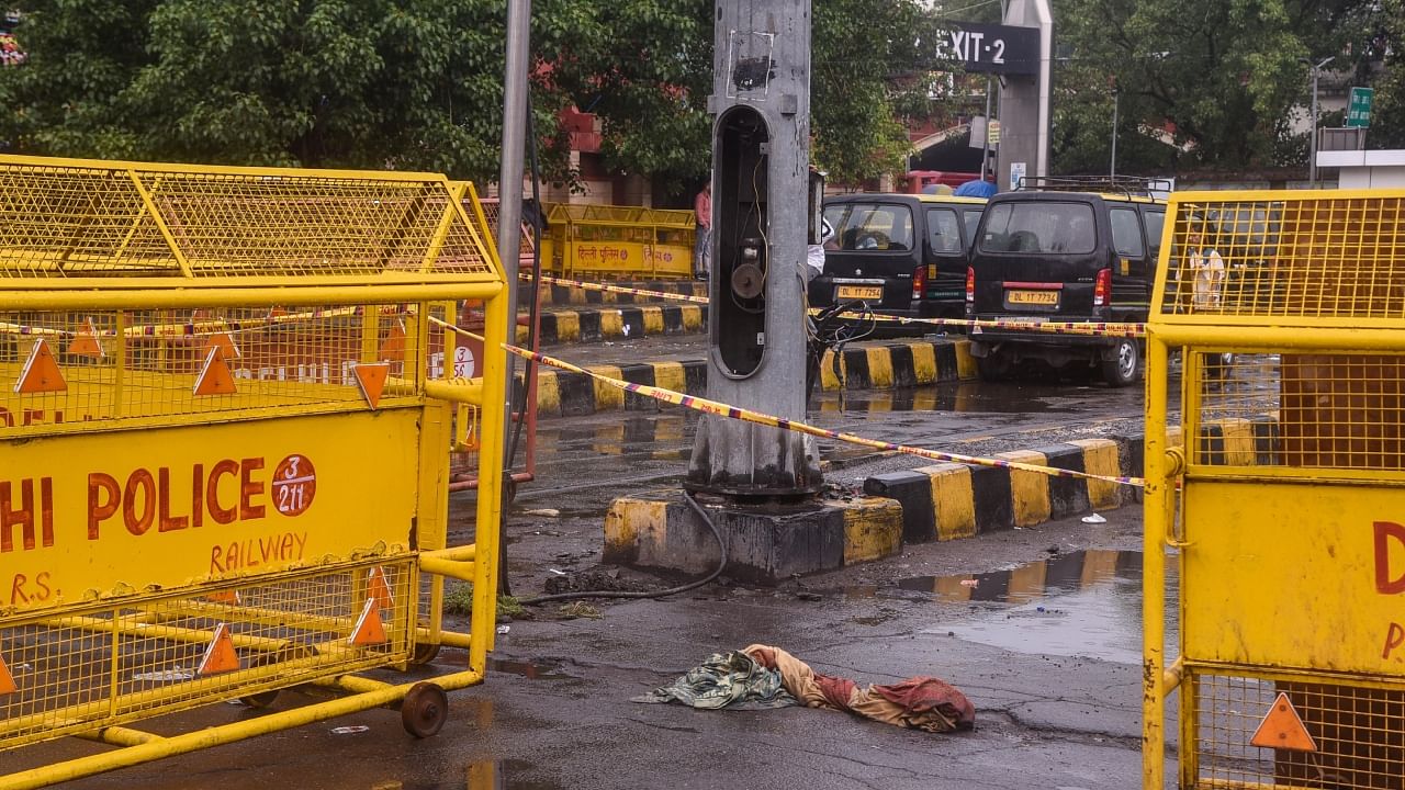 The incident site is pictured where Sakshi Ahuja died of electrocution, at New Delhi railway station premises. Credit: PTI File Photo