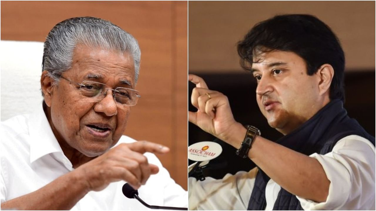 Pinarayi Vijayan(L) and Jyotiraditya Scindia. Credit: PTI photo