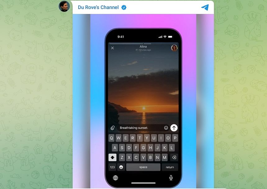 Telegram messenger app to get the Stories feature in July. Credit: Telegram