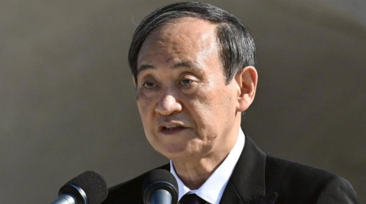 Ex-Japan PM Yoshihide Suga. Credit: Kyodo via Reuters