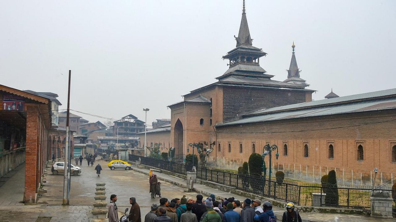  A view of historical Jamia Masjid, in Downtown Srinagar, Friday, December 20, 2019. Credit: PTI Photo