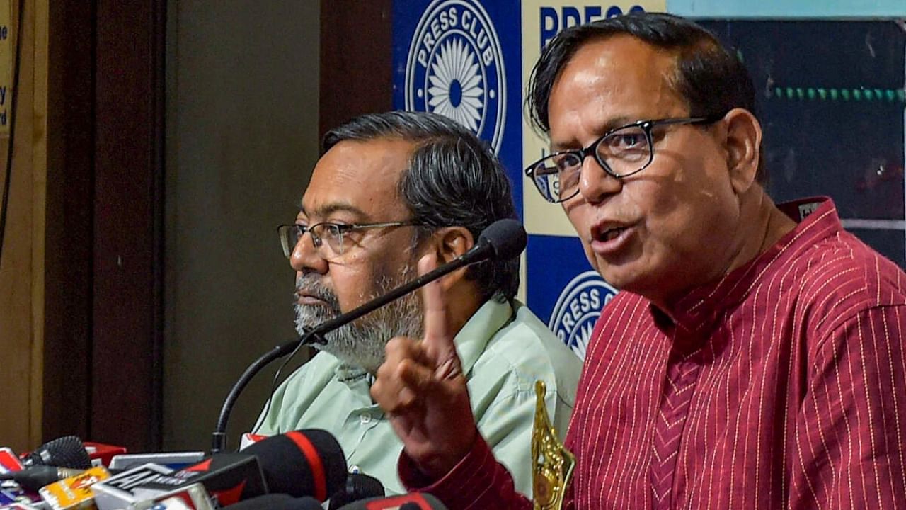 CPI(M) West Bengal Secretary Md Salim (R). Credit: PTI Photo