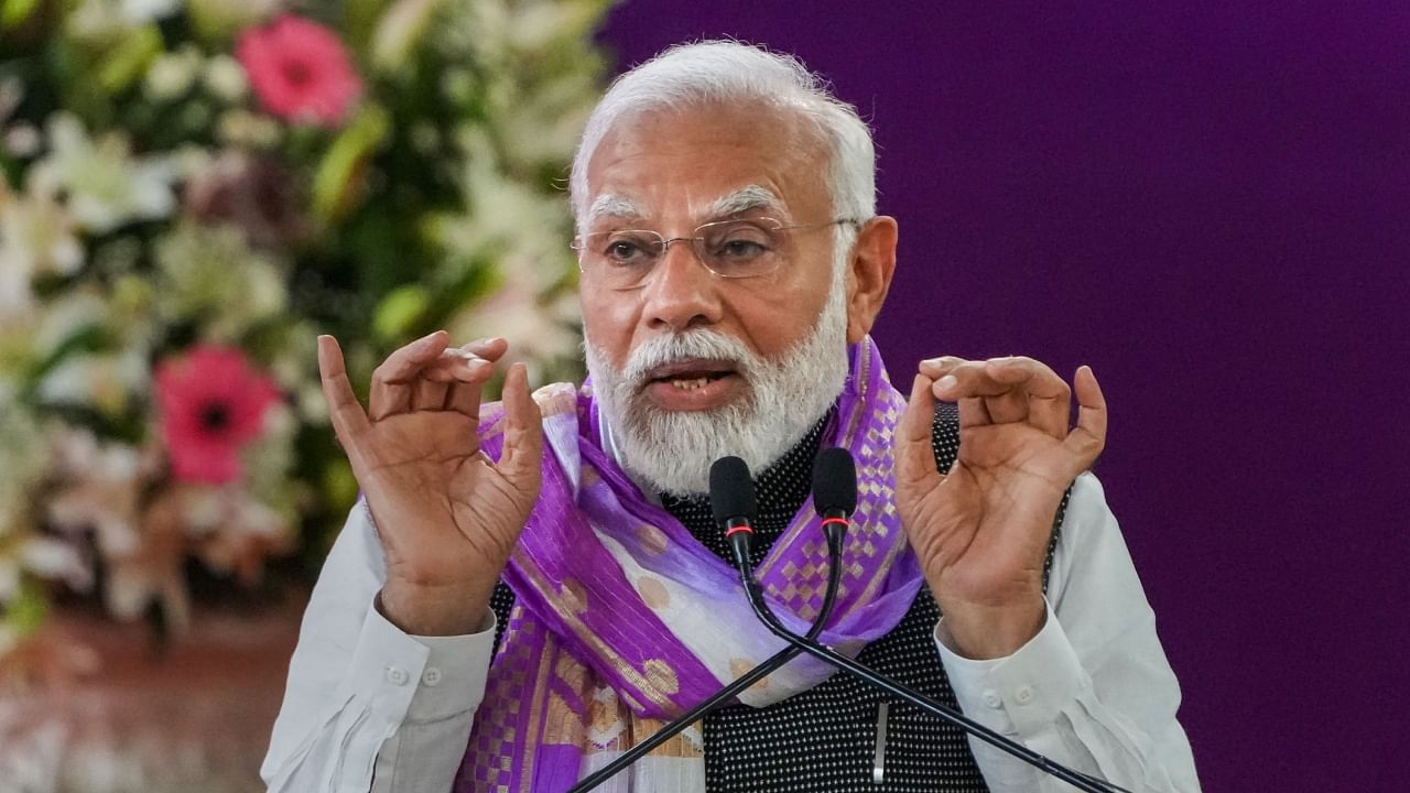  Prime Minister Narendra Modi addresses during the valedictory ceremony of the centenary celebrations of Delhi University, in New Delhi, Friday, June 30, 2023. Credit: PTI Photo