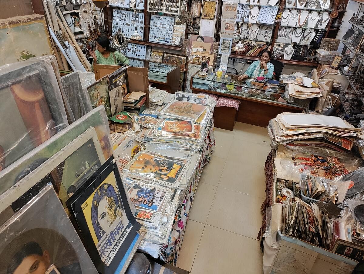 An antique store in Hauz Khas, Delhi, selling Hindi film posters.