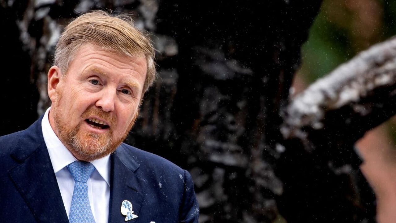 The Netherlands' King Willem-Alexander gives a speech during the National Remembrance Day of Slavery in the Oosterpark, in Amsterdam. Credit: Reuters Photo