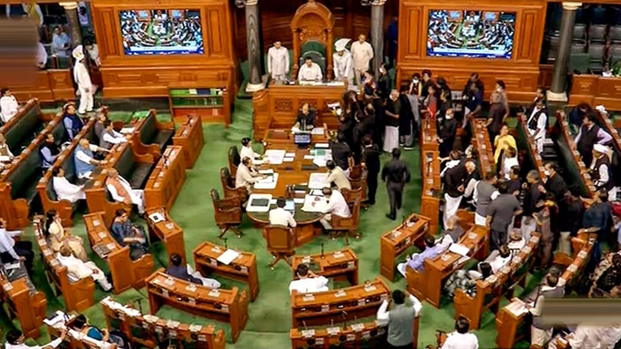 View of a previous session inside the old Parliament building, where the Monsoon Session is expected to begin. Credit: PTI Photo