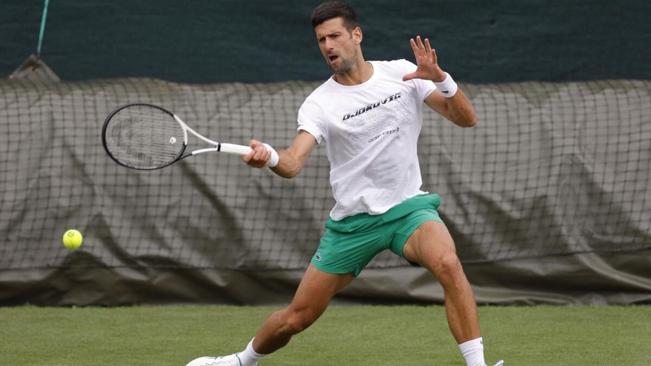 Serbia's Novak Djokovic in action during practice. Credit: Reuters Photo