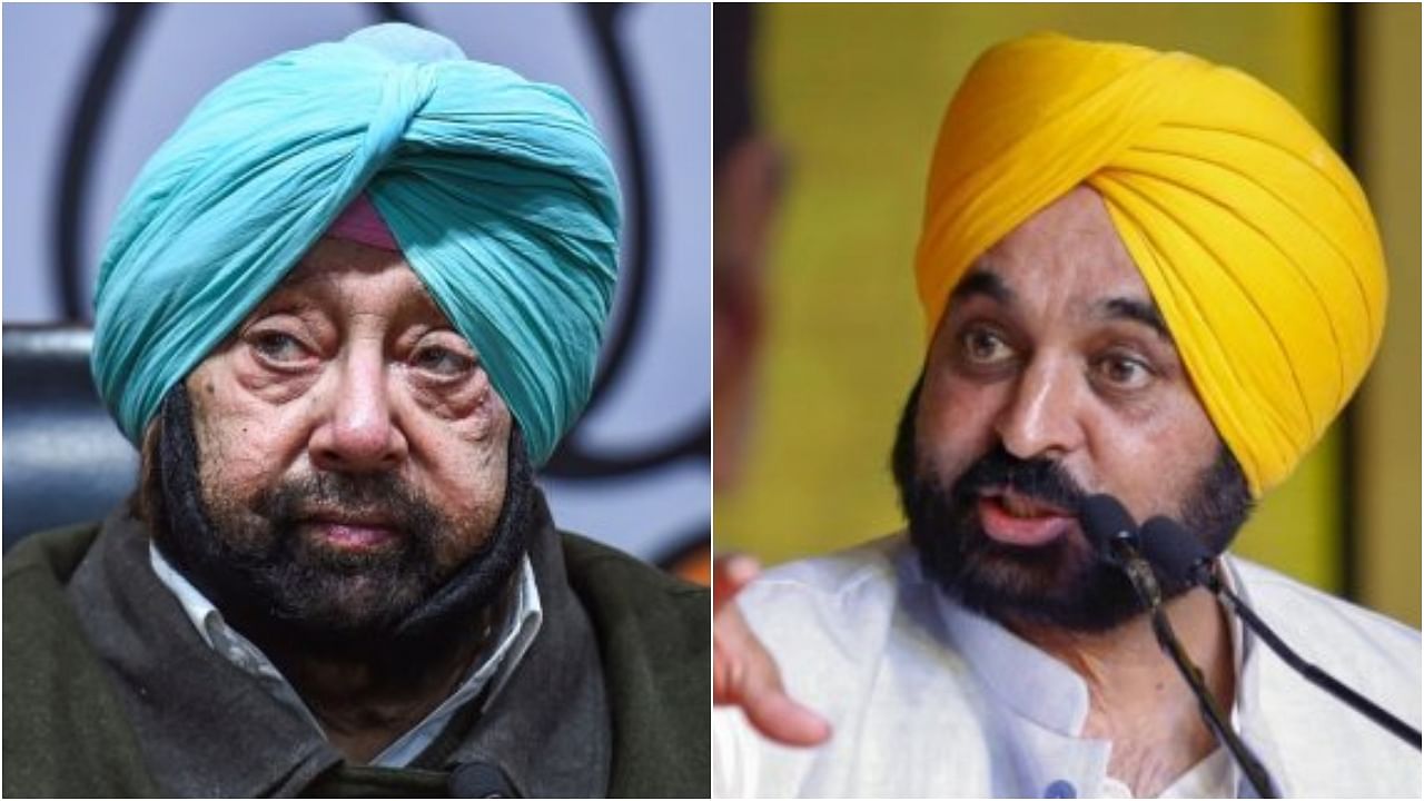 Captain Amarinder Singh(L) and Punjab CM Bhagwant Mann. Credit: PTI File Photo