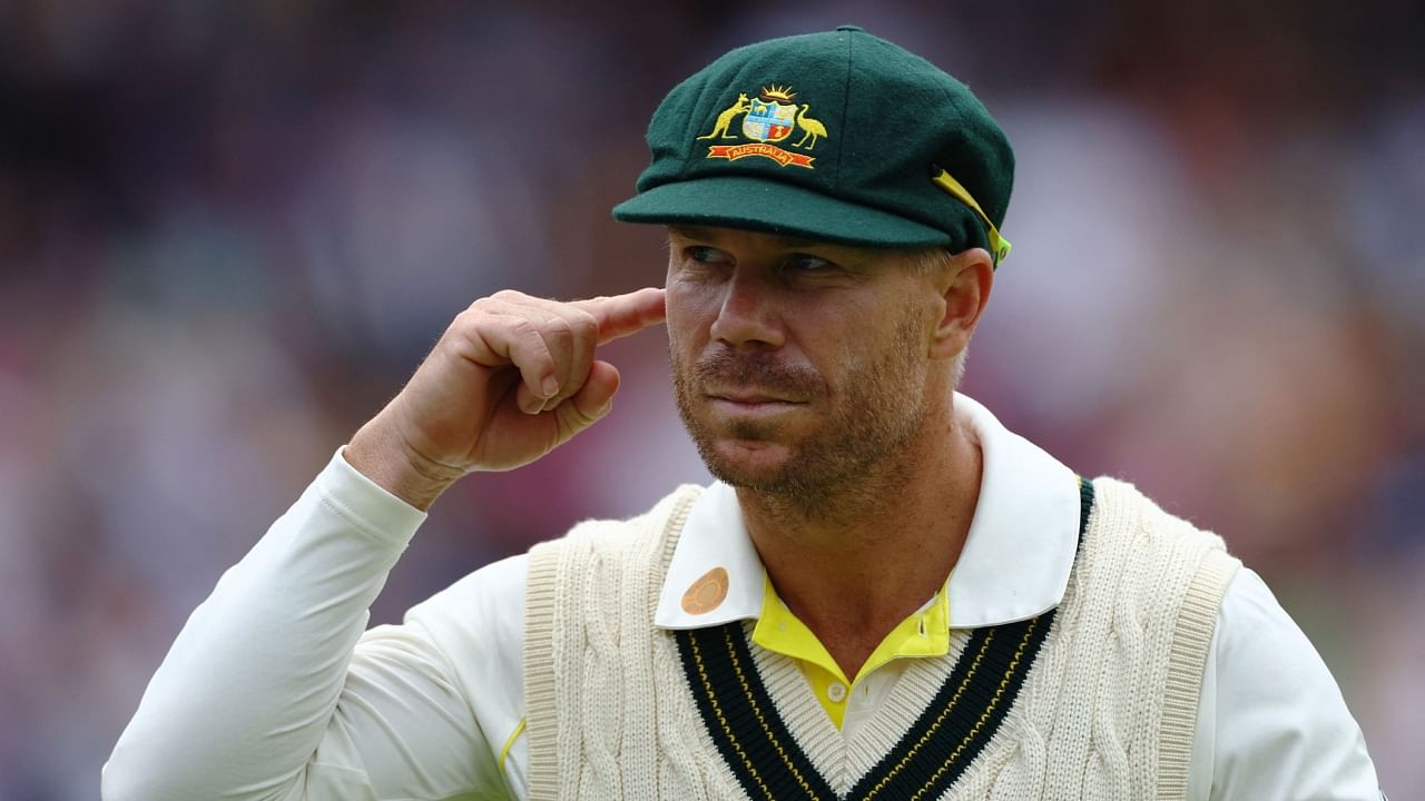 England v Australia - Australia's David Warner reacts towards the crowd at Lords, London, Britain, July 2, 2023. Credit: Action Images via Reuters Photo