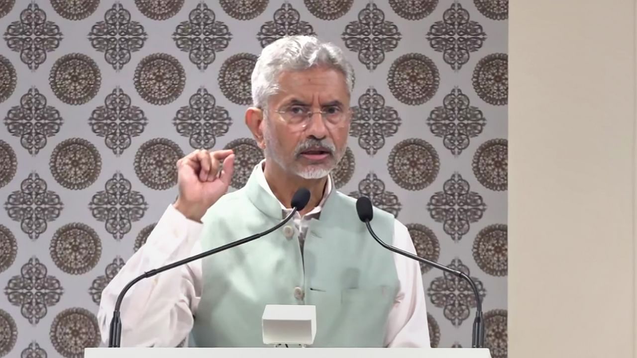 External Affairs Minister S Jaishankar addresses at 'Student Samvaad', in New Delhi, Monday, July 3, 2023. Credit: PTI Photo