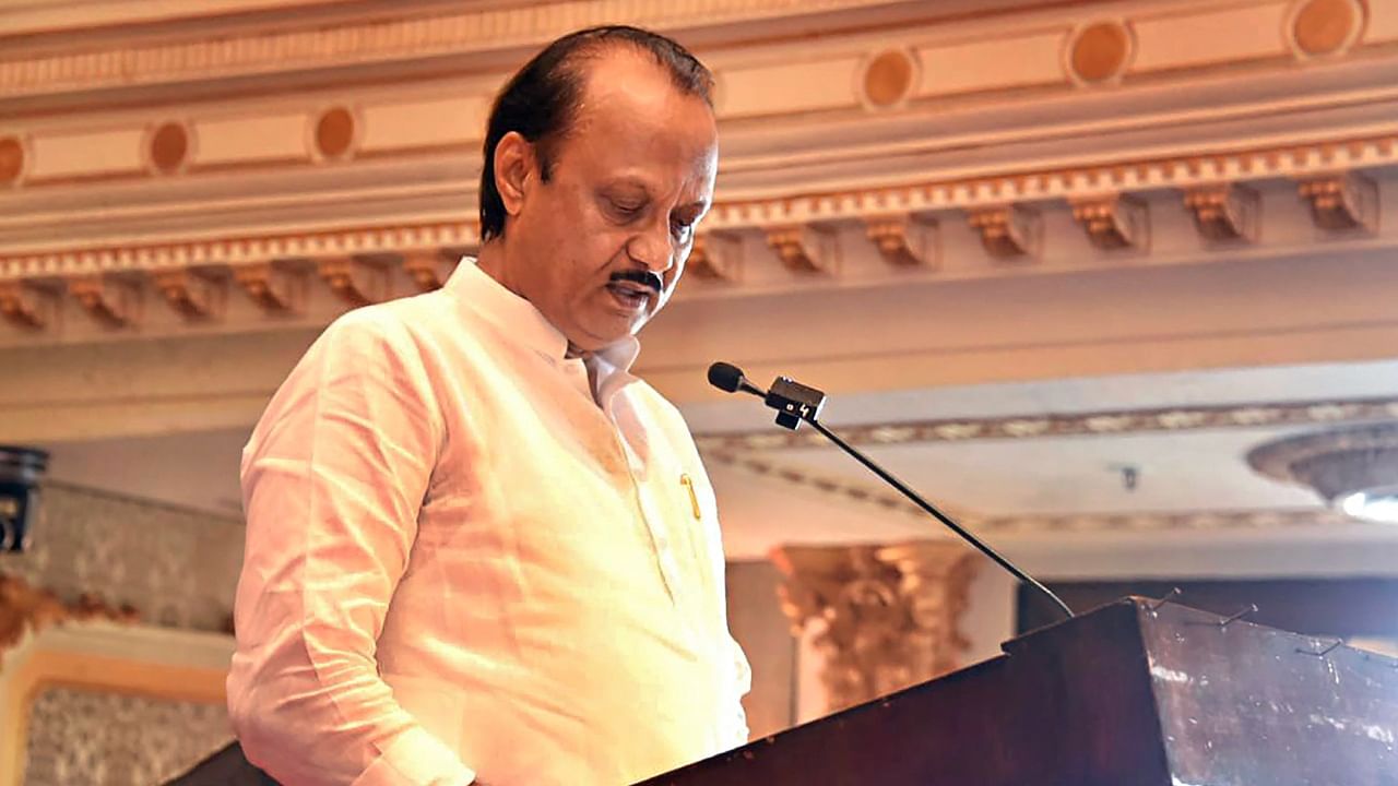 Nationalist Congress Party (NCP) leader Ajit Pawar signs documents after taking oath as Maharashtra Deputy Chief Minister, during a ceremony at Raj Bhavan, in Mumbai, Sunday, July 2, 2023. Credit: PTI Photo