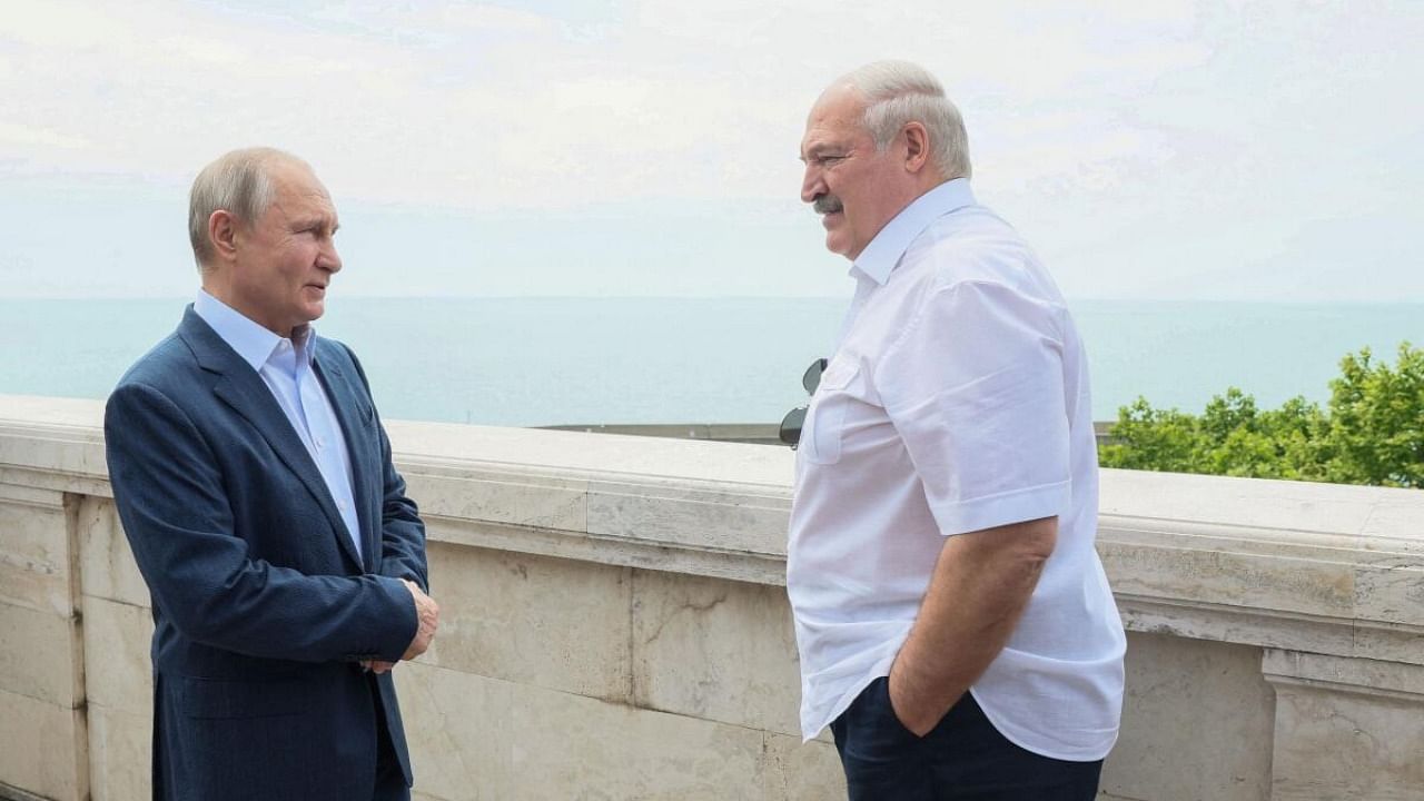 Russian President Vladimir Putin with his Belarusian counterpart Alexander Lukashenko. Credit: Reuters Photo