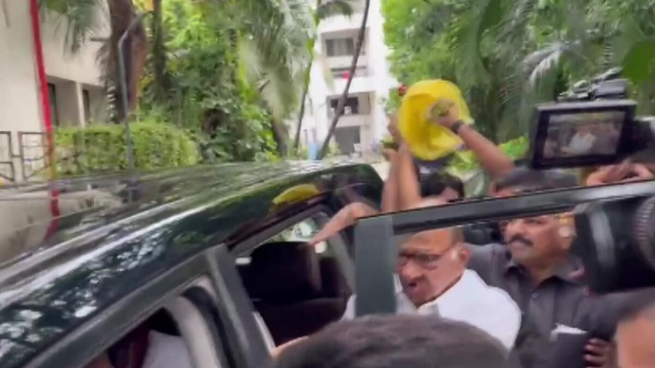 Sharad Pawar leaves for Karad. Credit: PTI Photo