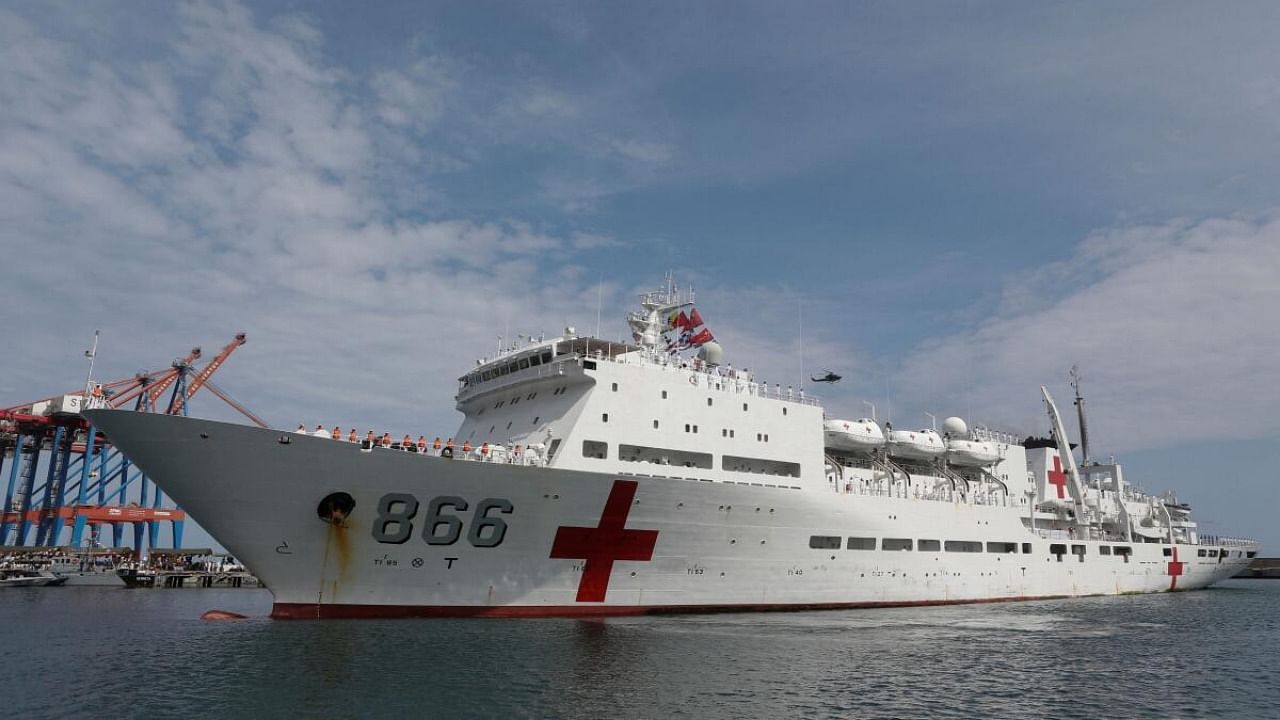 China's People's Liberation Army (PLA) Navy hospital ship Peace Ark, prepares to dock at the port in La Guaira, Venezuela September 22, 2018. Credit: Reuters File Photo