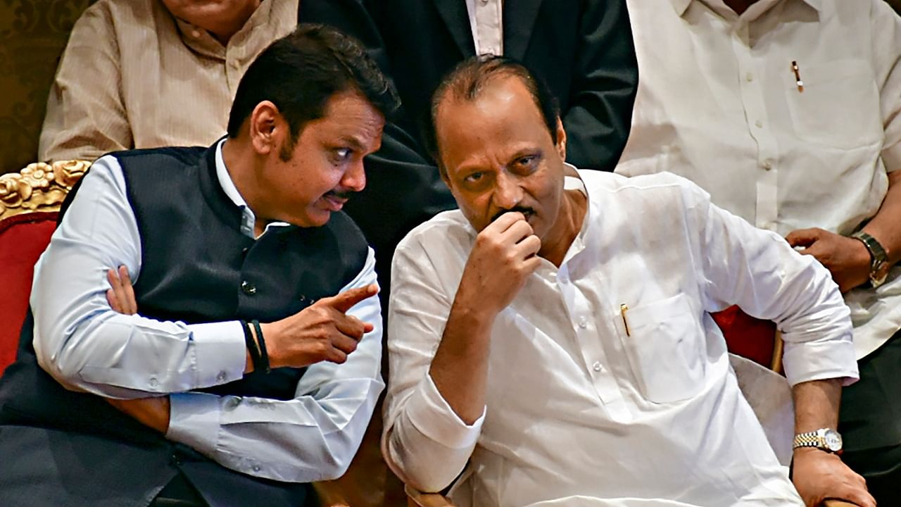 Maharashtra Deputy Chief Ministers Devendra Fadnavis (L) and Ajit Pawar (R). Credit: PTI Photo