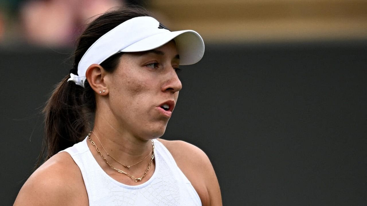 Tennis - Wimbledon - All England Lawn Tennis and Croquet Club, London, Britain - July 3, 2023 Jessica Pegula of the U.S. during her first round match against Lauren Davis of the U.S. Credit: Reuters Photo