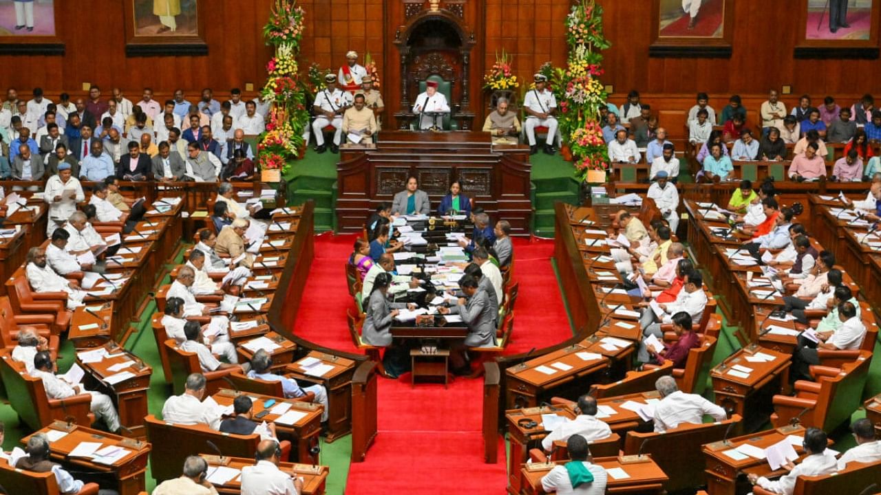 Suspense over who will become leader of the Opposition in both Houses continued, even at the end of Day One of the first budget session of the new government. Credit: DH Photo