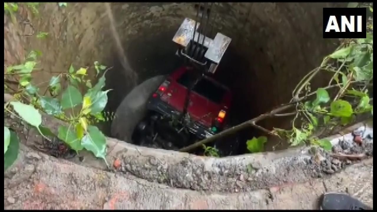 The SUV fell into a well. Credit: ANI Photo