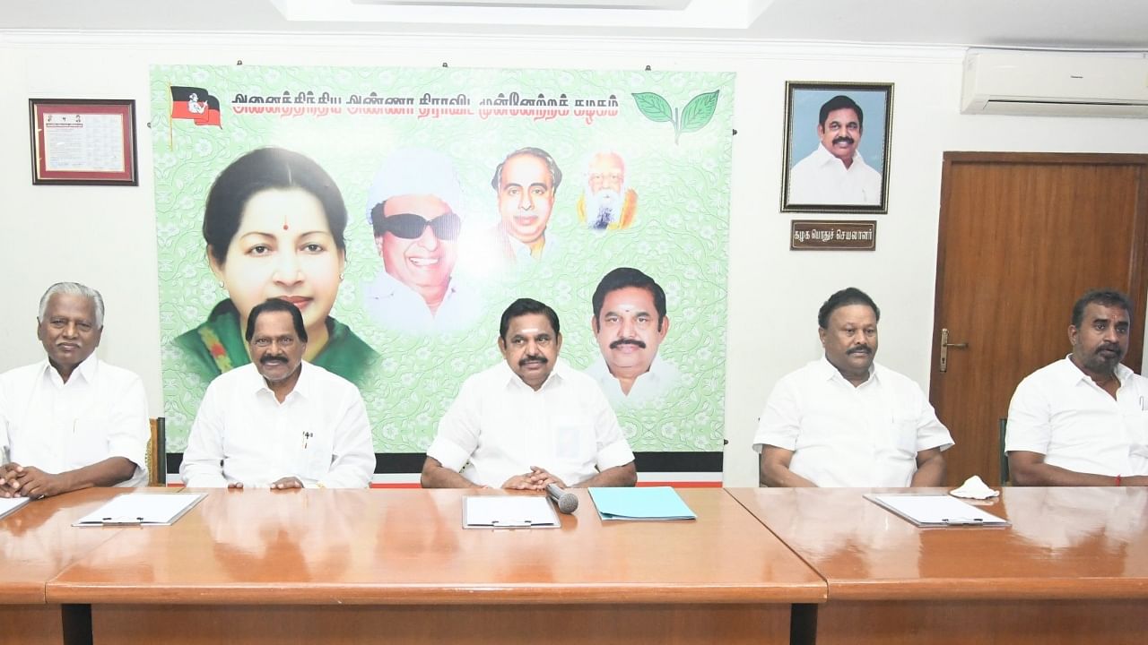 AIADMK leaders hold a press conference in Chennai, July 5, 2023. Credit: Twitter/@AIADMKOfficial