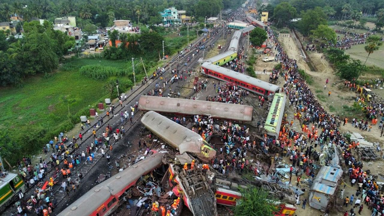 The Balasore train tragedy site. Credit: Reuters Photo