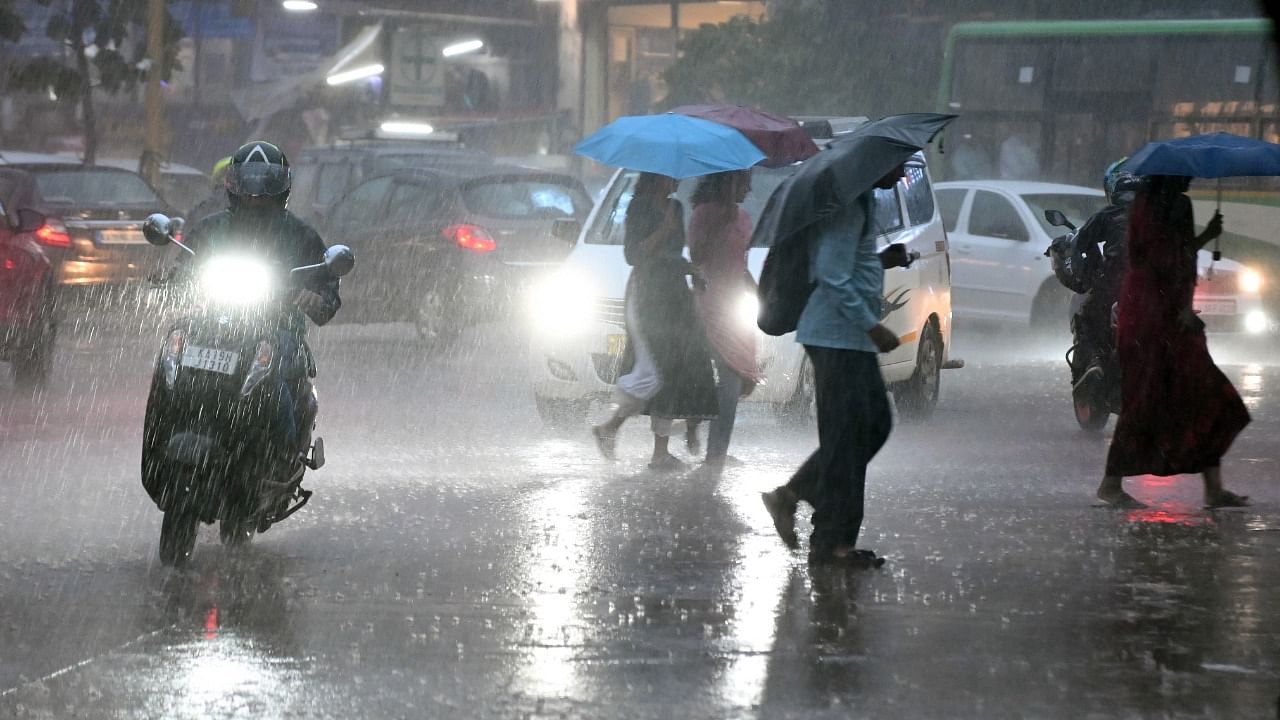 Rain in Mangalore. Credit: DH Photo