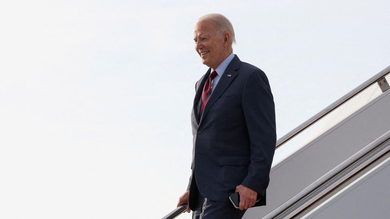 US President Joe Biden disembarks from Air Force One as he arrives at Dover Air Force Base in Dover, Delaware. Credit; Reuters Photo