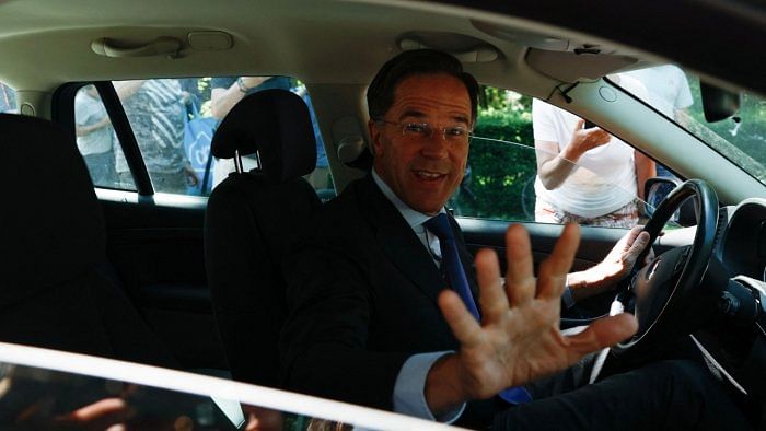 Dutch Prime Minister Mark Rutte leaves the Huis ten Bosch Palace after his government collapsed, in The Hague, Netherlands, July 8, 2023. Credit: Reuters Photo  