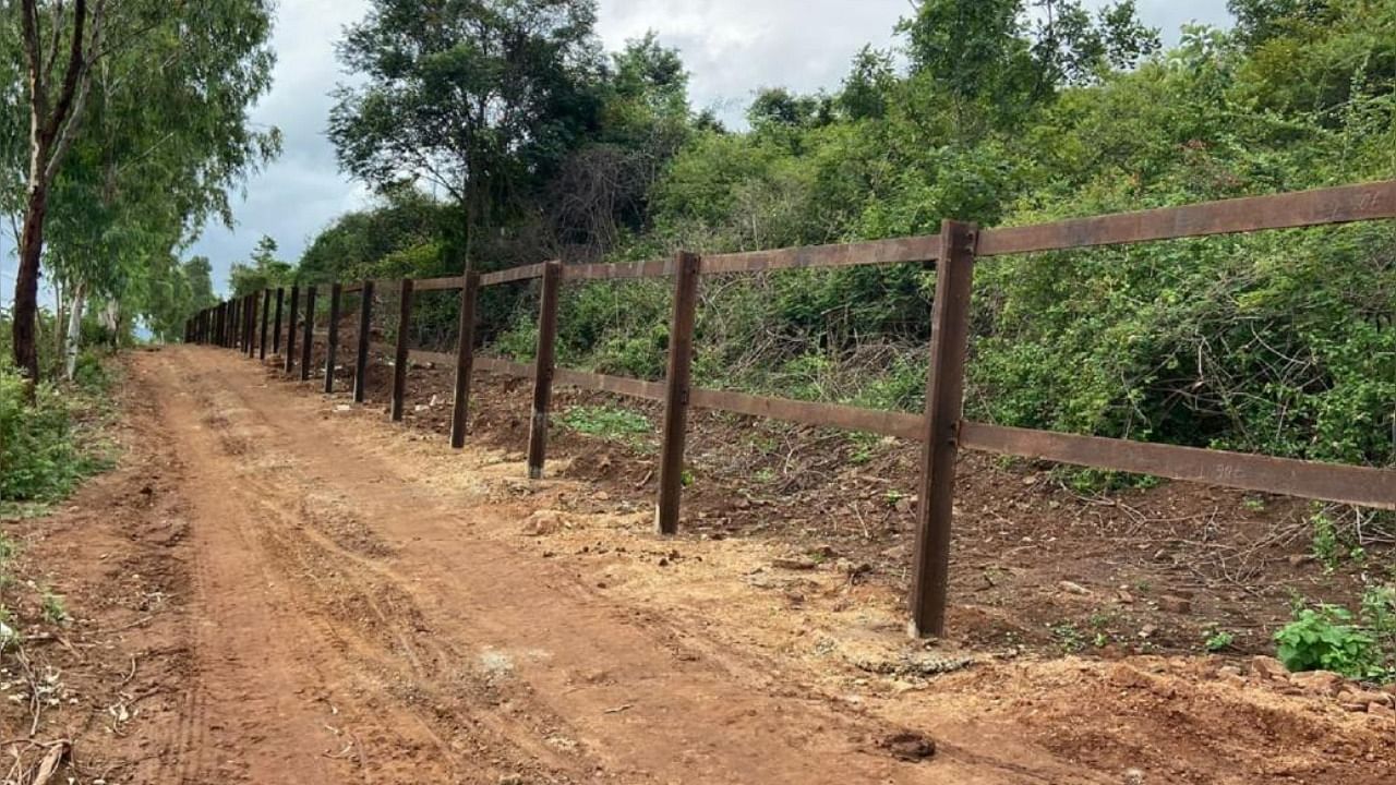 Railway barricade is already erected for a length of 310 km in the state. Credit: DH Photo