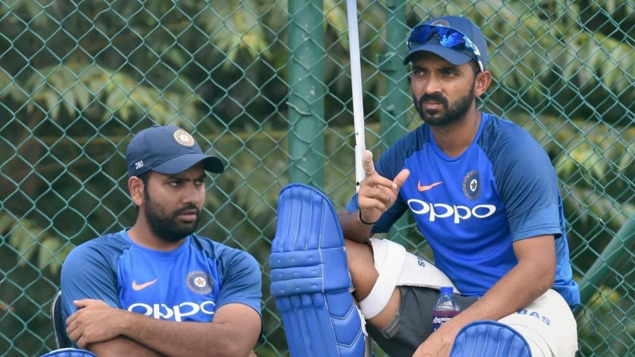 India skipper Rohit Sharma and Ajinkya Rahane. Credit: PTI Photo