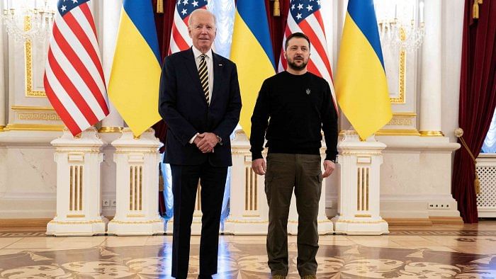 <div class="paragraphs"><p>File photo of US President Joe Biden and Ukrainian President Volodymyr Zelenskyy.</p></div>