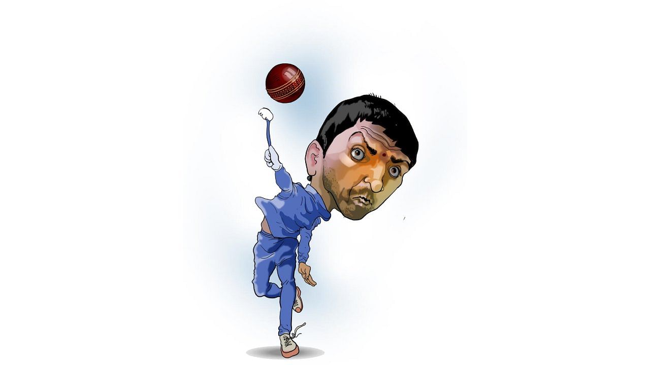 D Raghavendra, Indian men's team's long-time throwdown specialist. DH Illustration: Deepak Harichandan