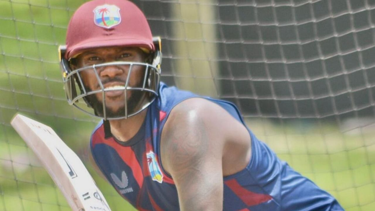 Jermaine Blackwood from the West Indies Test camp ongoing in Antigua. Credit: PTI Photo