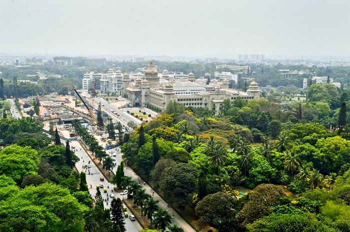 An aerial view of Bengaluru city. Credit: iStock Photo