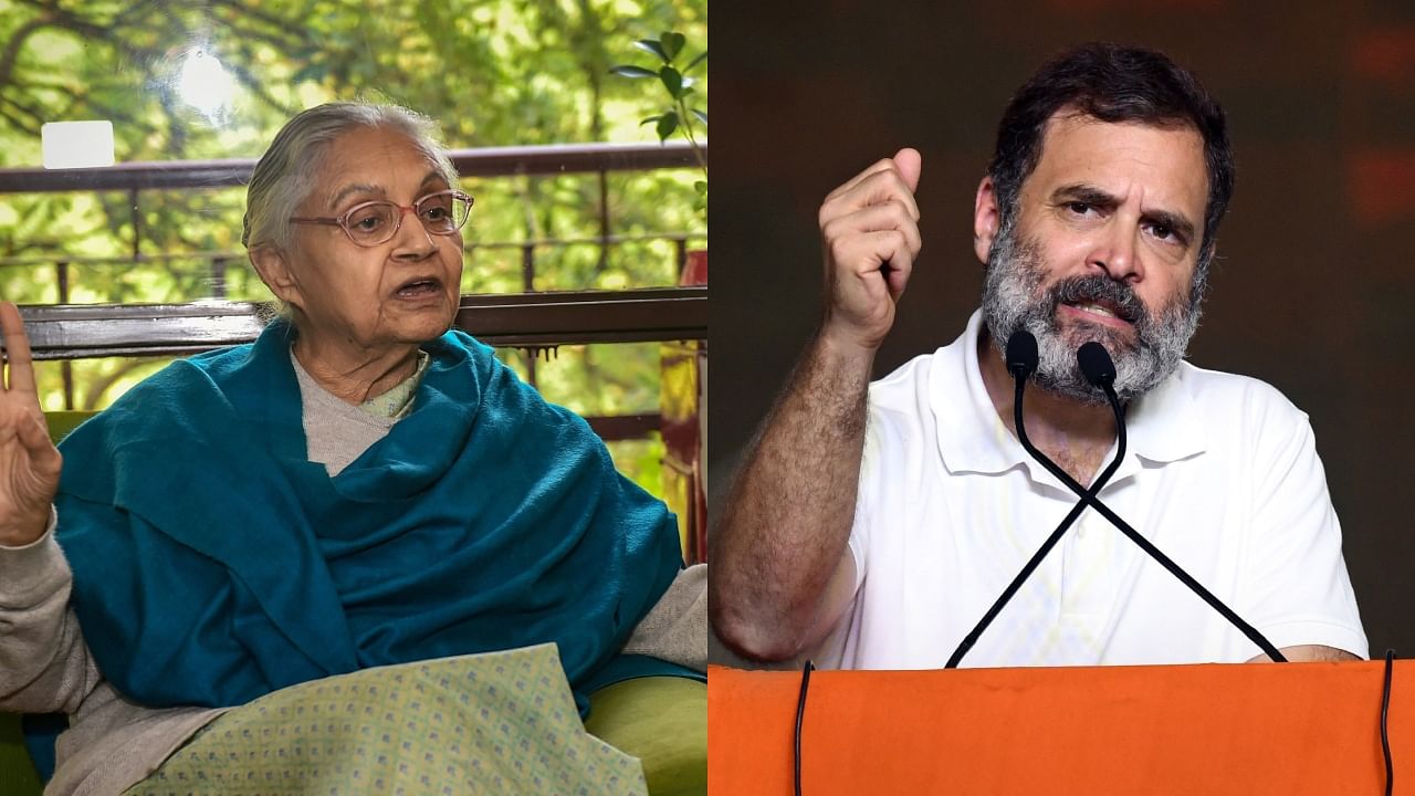 Former Delhi Chief Minister Sheila Dikshit (L) and Congress leader Rahul Gandhi. Credit: PTI Photos