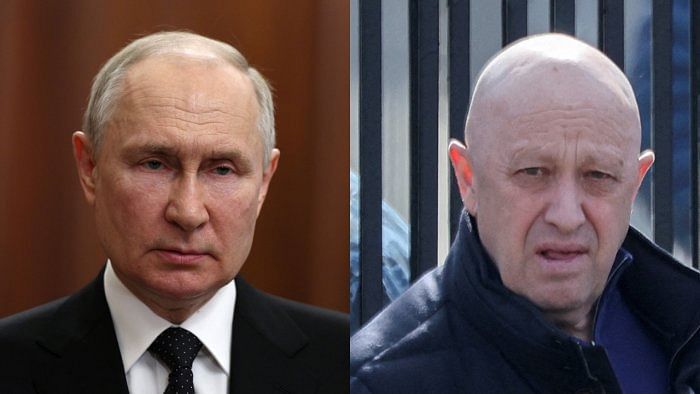 Russian president Putin and Yevgeny Prigozhin. Credit: Reuters Photo
