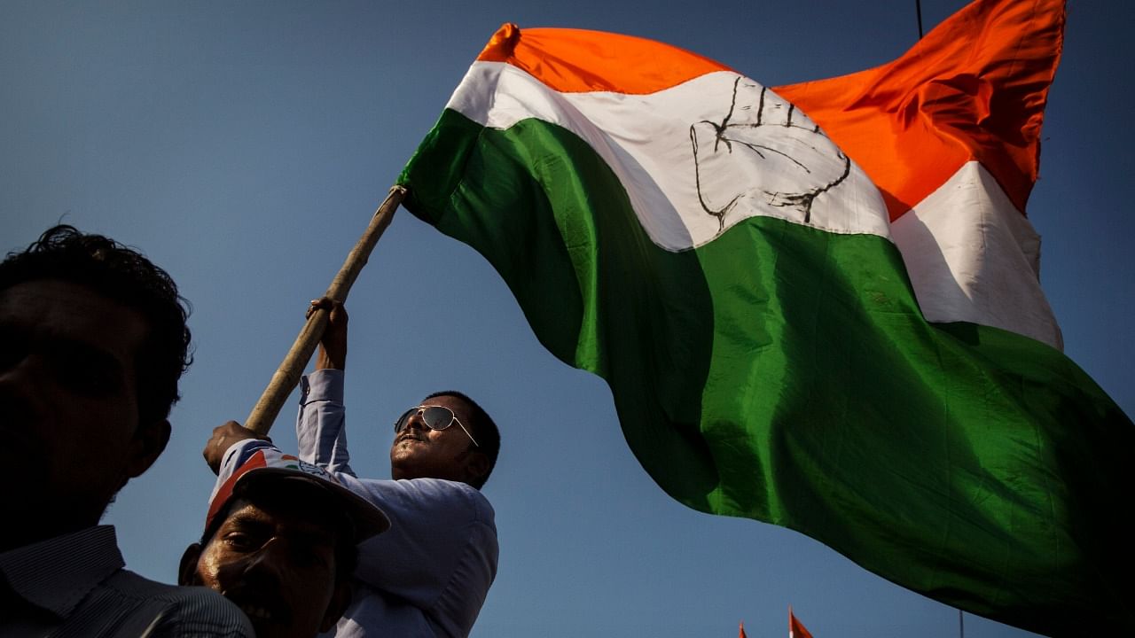 The party flag of the Congress. Credit: Getty Images